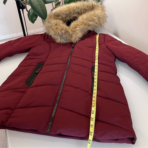 POINT ZERO |  Burgundy winter spring faux fur hooded snow jacket co… - Picture 16 of 16